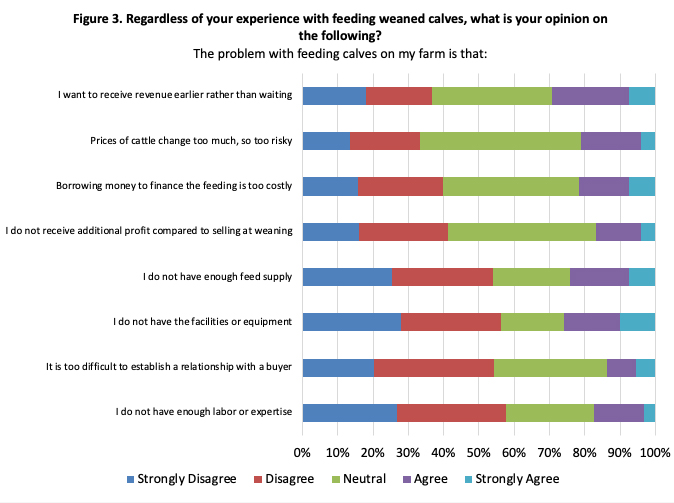 Questionnaire regarding experience with feeding weaned calves.