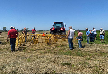 Hay raking demonstration.